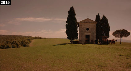 La deliziosa Cappella della Madonna di Vitaleta nel film Maraviglioso Boccaccio (www.davinotti.com)