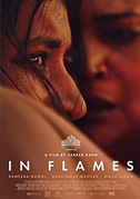 In flames